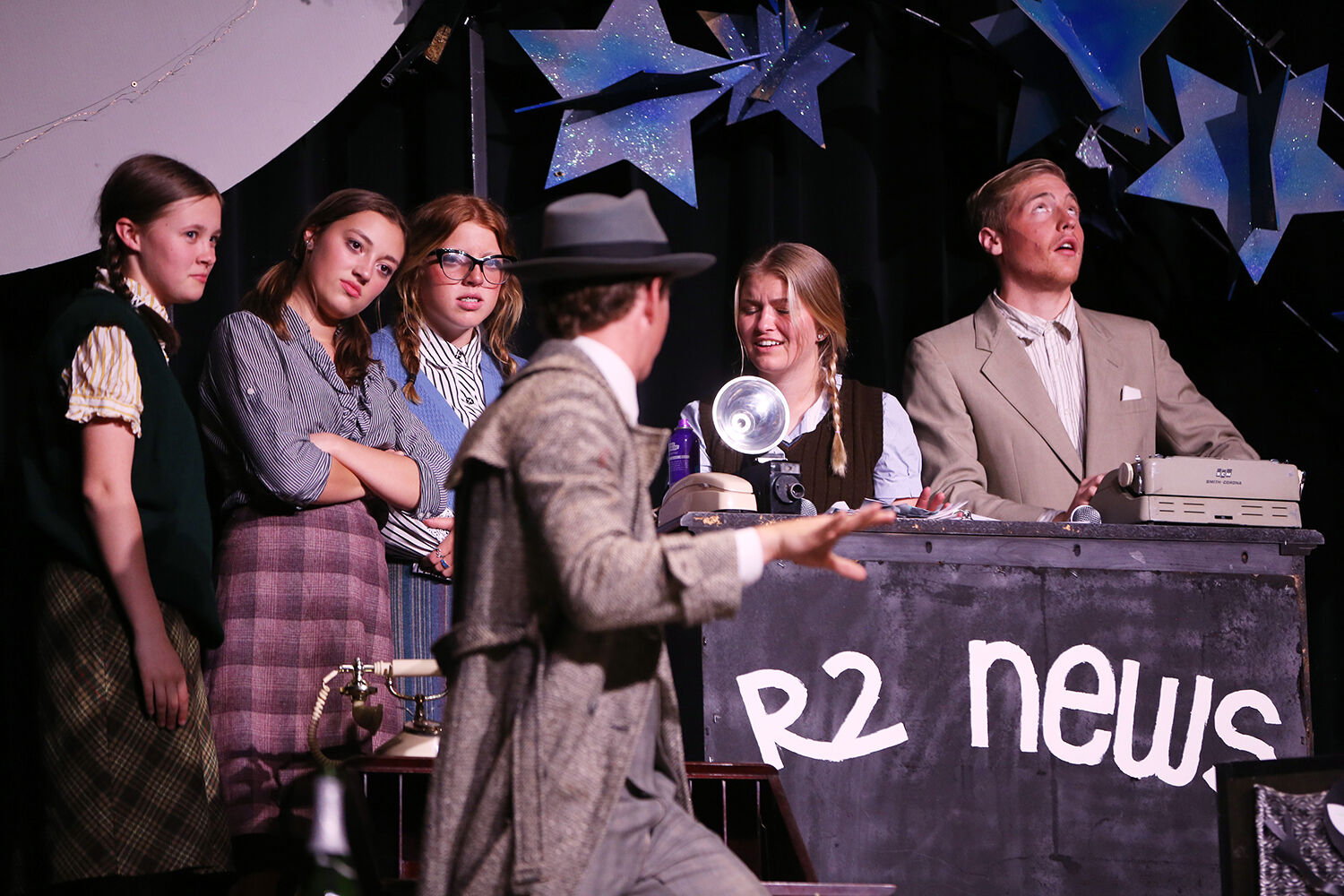The news crew for R2 News included actors Eli Barker and more